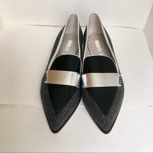 Boden/gray tweed black/silver accented flats S:9.5